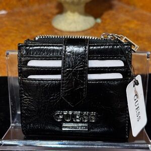GUESS Shiny Black Card Wallet